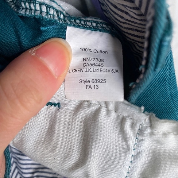 J. Crew 5" Inseam Flat Front Chino Shorts in Teal Size 4 - Picture 7 of 7